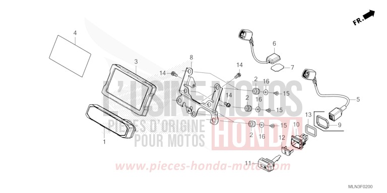 COMPTEUR de Africa Twin Méca MAT BALLISTIC BLACK METALLIC (NHA86) de 2024